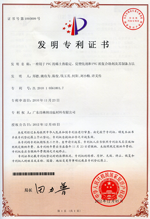PVC稳定剂厂家—ky体育官方网站发明专利